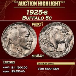1925-s Buffalo Nickel 5c ms64+ SEGS