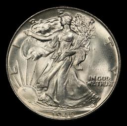 1946-p Walking Liberty Half Dollar 50c Grades ms66
