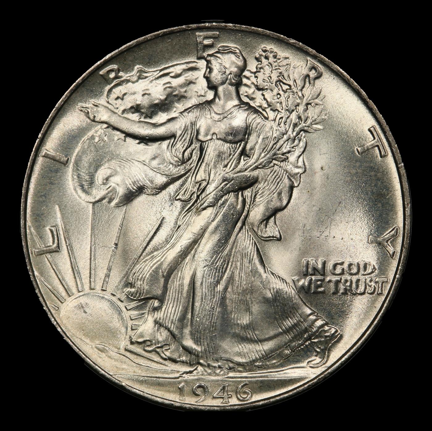 1946-p Walking Liberty Half Dollar 50c Grades ms66