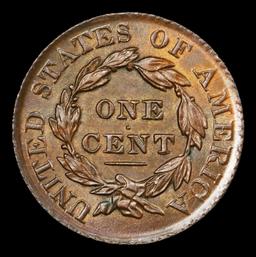 1827 Coronet Head Large Cent N-11 1c ms63 bn USCG
