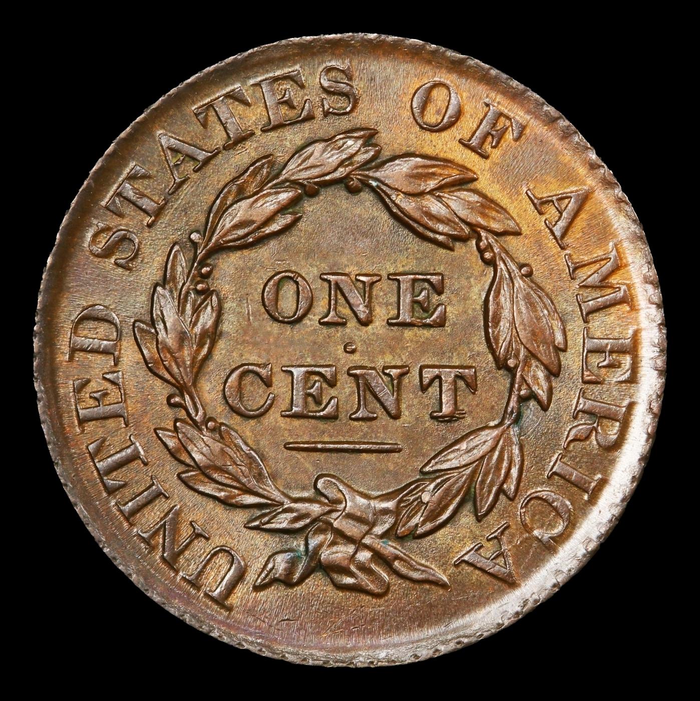 1827 Coronet Head Large Cent N-11 1c ms63 bn USCG