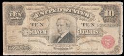 1886 $10 Red Seal Silver Certificate "Tombstone" FR-292  Grades vf20 Signatures Rosecrans/Hyatt