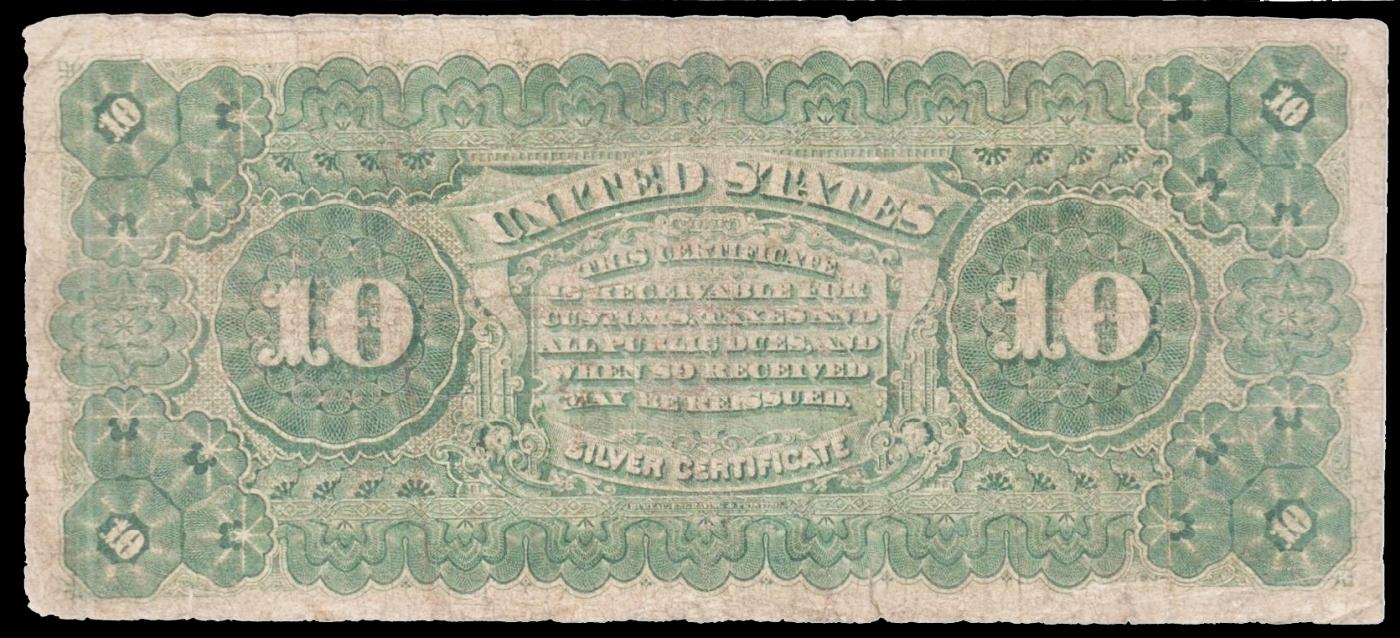 1886 $10 Red Seal Silver Certificate "Tombstone" FR-292  Grades vf20 Signatures Rosecrans/Hyatt