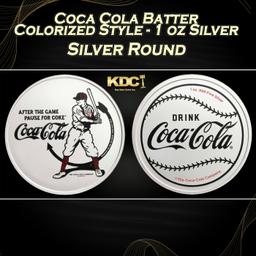 Coca Cola Batter Colorized Style - 1 oz Silver Round Round