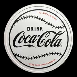 Coca Cola Batter Colorized Style - 1 oz Silver Round Round