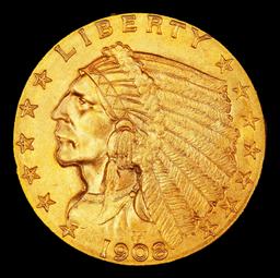 1908-p Gold Indian Quarter Eagle Near Top Pop! $2 1/2 ms66+ USCG