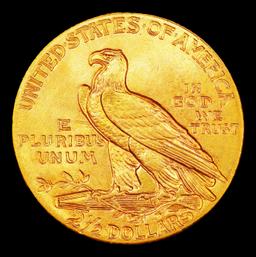 1908-p Gold Indian Quarter Eagle Near Top Pop! $2 1/2 ms66+ USCG