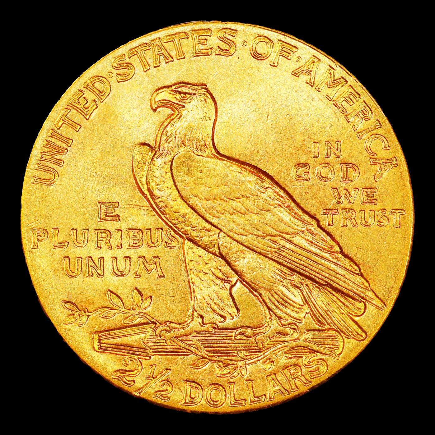1908-p Gold Indian Quarter Eagle Near Top Pop! $2 1/2 ms66+ USCG