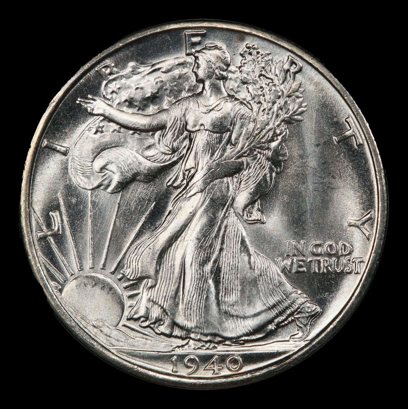 1940-s Walking Liberty Half Dollar Near Top Pop 50c ms66+ SEGS