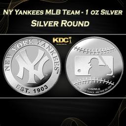 NY Yankees MLB Team - 1 oz Silver Round Round