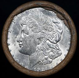 Full solid date 1921-p Uncirculated Morgan silver dollar roll, 20 coins