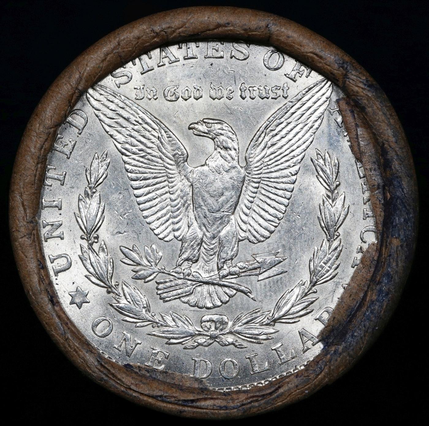 Full solid date 1921-p Uncirculated Morgan silver dollar roll, 20 coins