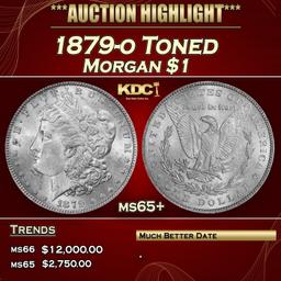 1879-o Morgan Dollar Toned $1 ms65+ SEGS