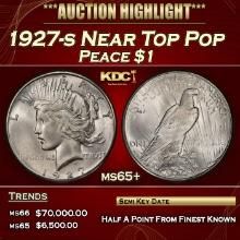 1927-s Peace Dollar Near Top Pop $1 ms65+ SEGS