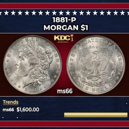 1881-p Morgan Dollar $1 ms66 SEGS