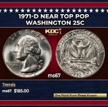 1971-d Washington Quarter Near Top Pop 25c ms67 SEGS