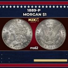 1889-p Morgan Dollar $1 Grades ms62