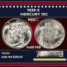 1939-s Mercury Dime 10c ms65 FSB SEGS