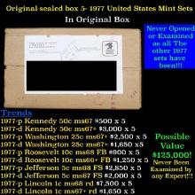 Original sealed box of 5x 1977 United States Mint Sets