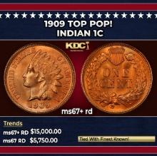 1909 Indian Cent TOP POP! 1c ms67+ rd SEGS