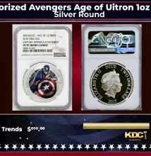 NGC NGC 2015 Marvel Captin America Colorized Avengers Age of Uitron 1oz .999 Silver $2  Niue Commera