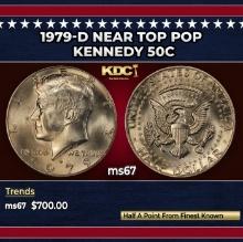 1979-d Kennedy Half Dollar Near Top Pop 50c ms67 SEGS