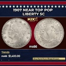 1907 Liberty Nickel Near Top Pop 5c ms66 SEGS