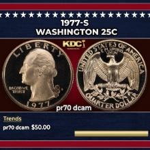 1977-s Proof Washington Quarter 25c pr70 dcam SEGS