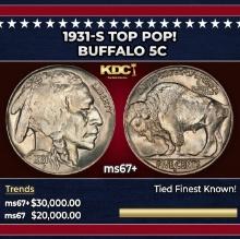 1931-s Buffalo Nickel TOP POP! 5c ms67+ SEGS