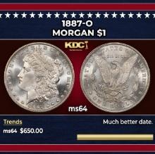 1887-o Morgan Dollar $1 Grades ms64