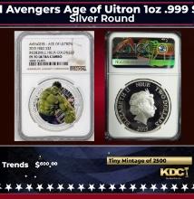 NGC NGC 2015 Marvel Hulk Colorized Avengers Age of Uitron 1oz .999 Silver $2  Niue Commerative Coin