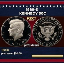1989-s Proof Kennedy Half Dollar 50c pr70 dcam SEGS