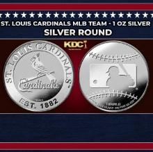 St. Louis Cardinals MLB Team - 1 oz Silver Round Round