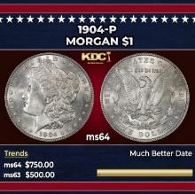 1904-p Morgan Dollar $1 Grades ms64