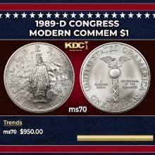 1989-d Congress Modern Commem Dollar $1 ms70 SEGS