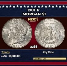 1901-p Morgan Dollar $1 au58 SEGS