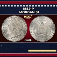 1882-p Morgan Dollar $1 Grades ms62+