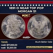 1891-o Morgan Dollar Near Top Pop $1 ms65+ SEGS