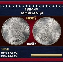 1884-p Morgan Dollar $1 Grades ms65+
