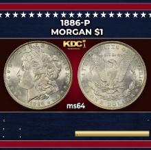 1886-p Morgan Dollar $1 Grades ms64