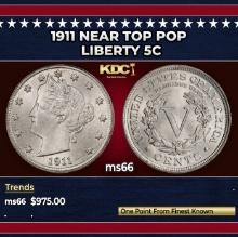 1911 Liberty Nickel Near Top Pop 5c ms66 SEGS