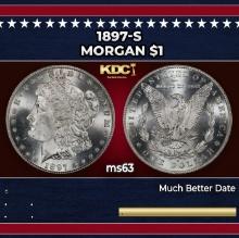1897-s Morgan Dollar $1 Grades ms63