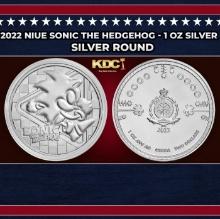 2022 Niue Sonic the Hedgehog - 1 oz Silver Round Round