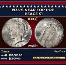 1935-s Peace Dollar Near Top Pop $1 ms66+ SEGS
