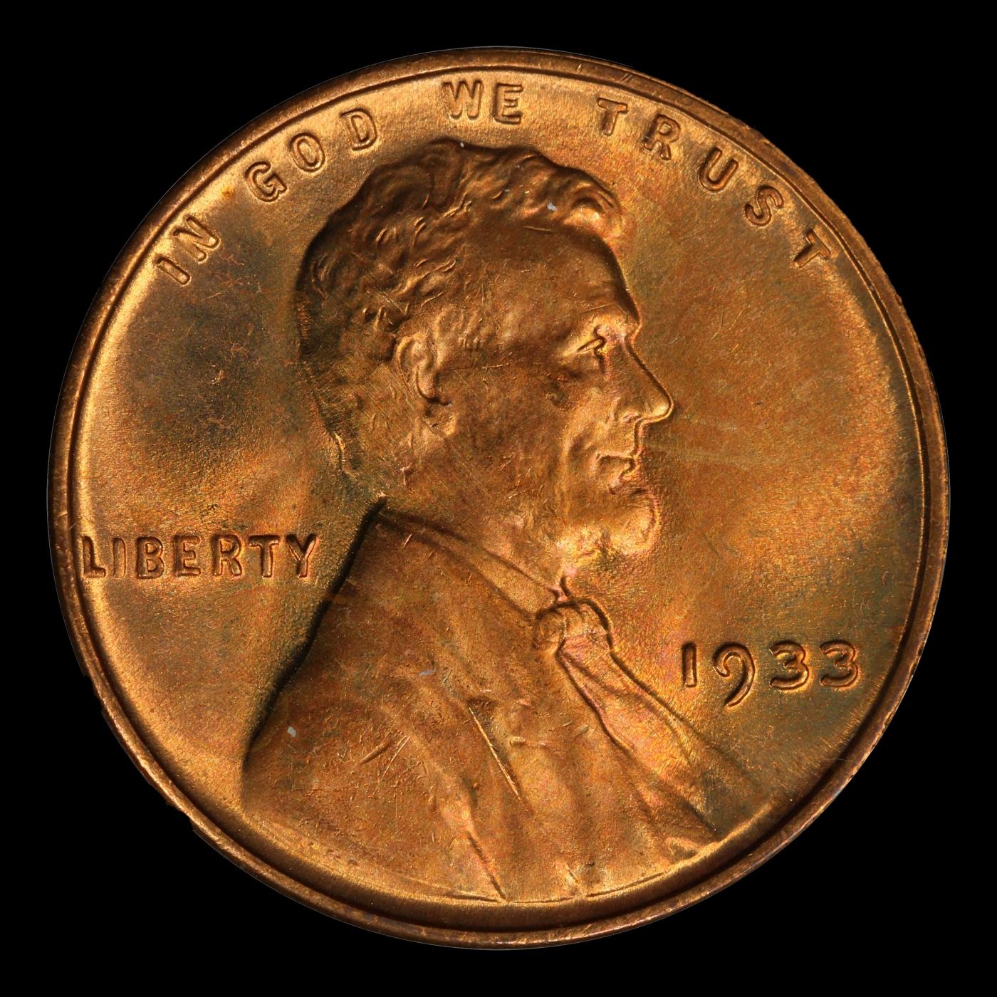 1933-p Lincoln Cent 1c ms66+ rd SEGS