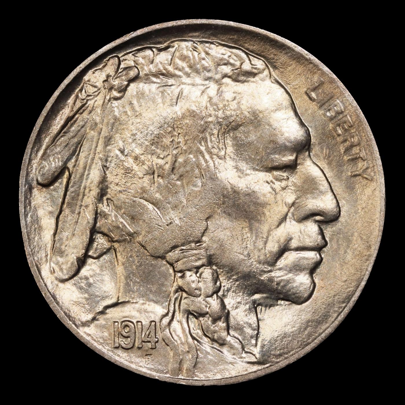 1914-p Buffalo Nickel 5c Grades ms65+
