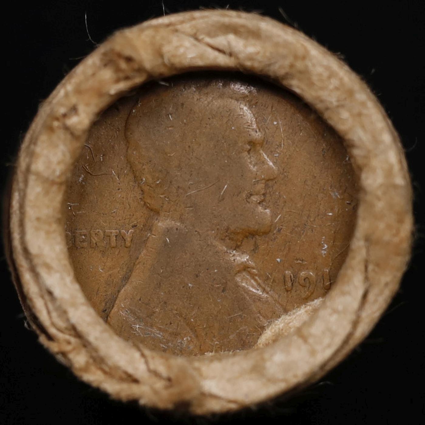 Lincoln Wheat Cent 1c Mixed Roll Orig Brandt McDonalds Wrapper, 1910-p end, Indian other end