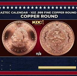 Aztec Calendar - 1oz .999 Fine Copper Round