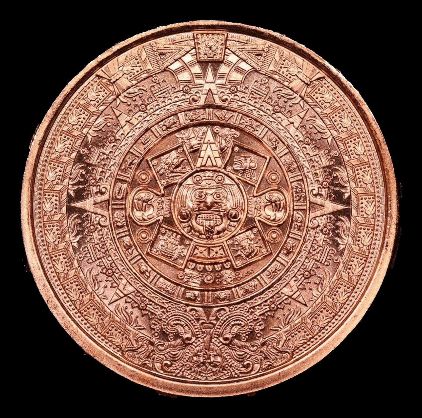Aztec Calendar - 1oz .999 Fine Copper Round