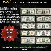 10 Note Small-Size Paper Money Set AU/CU